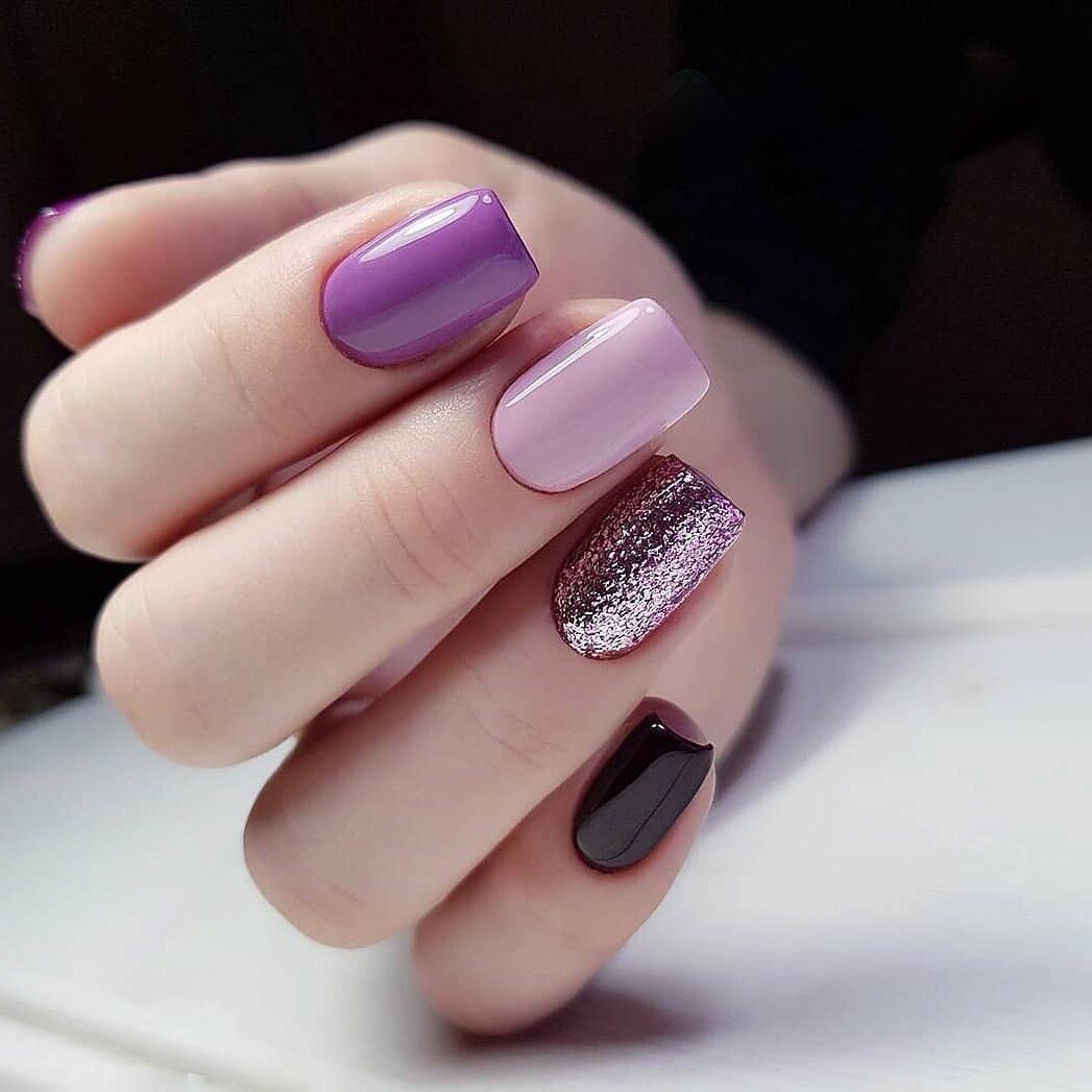 Красивый однотонный маникюр