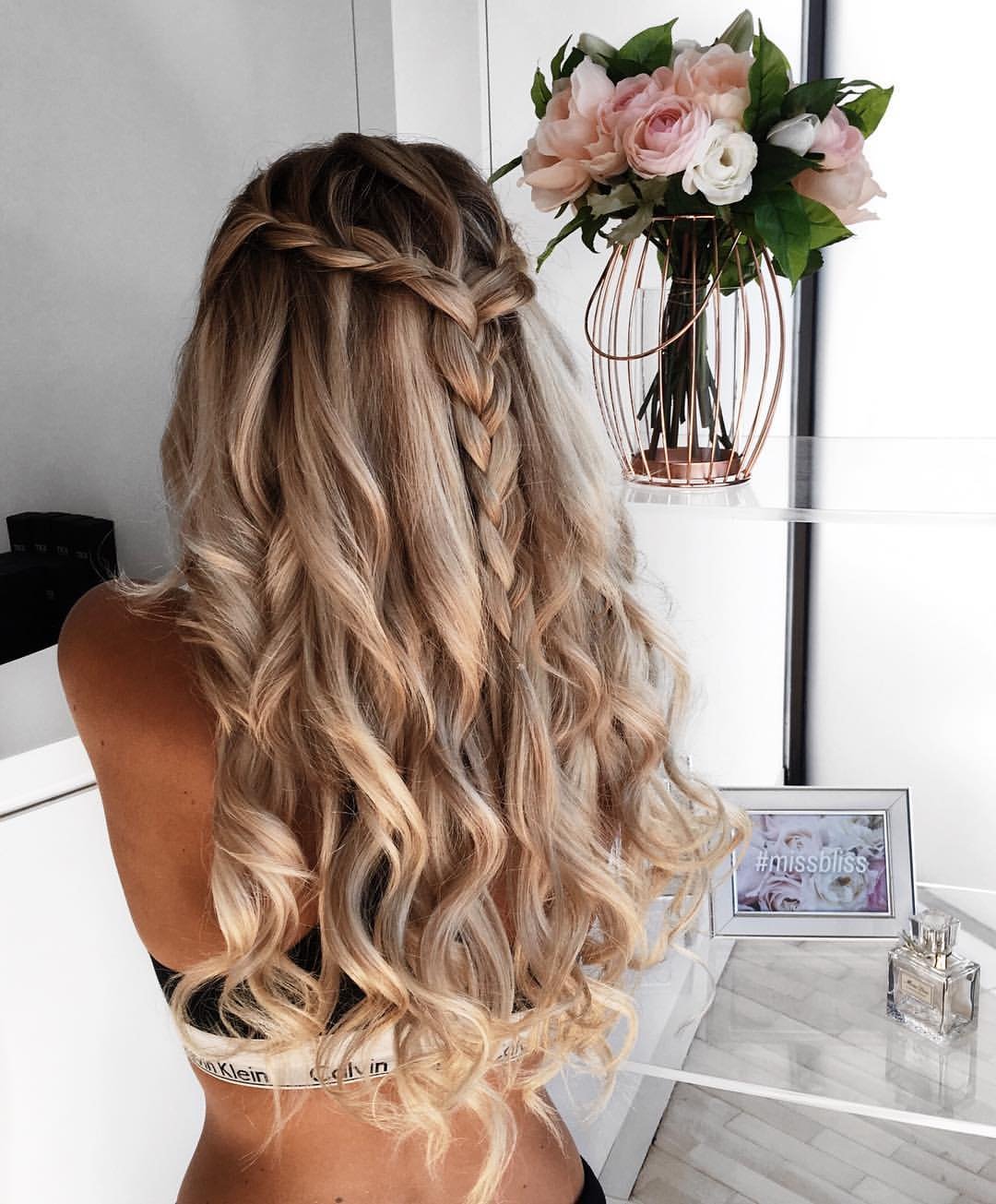 Прическа водопад на длинные волосы