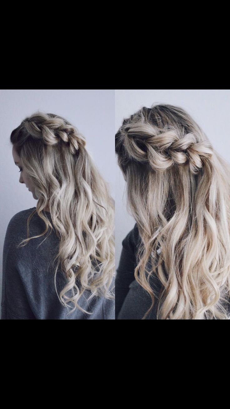 Объемные косы с распущенными волосами