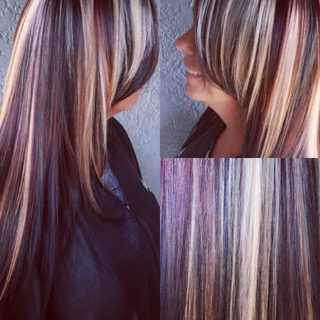 Меланжевое мелирование на темные волосы