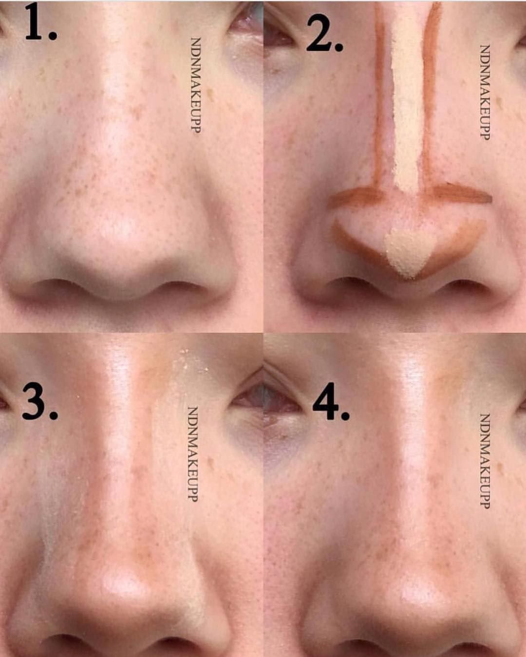 Макияж для уменьшения носа