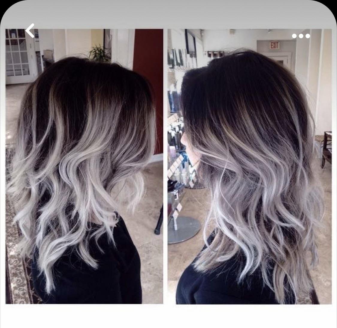 Балаяж темные корни светлые концы