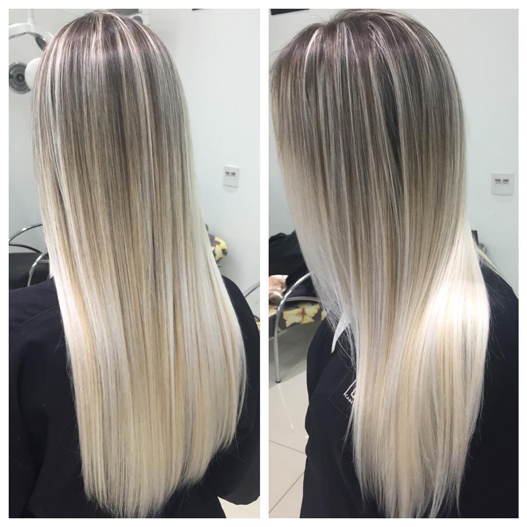 Окрашивание волос растяжка цвета блонд