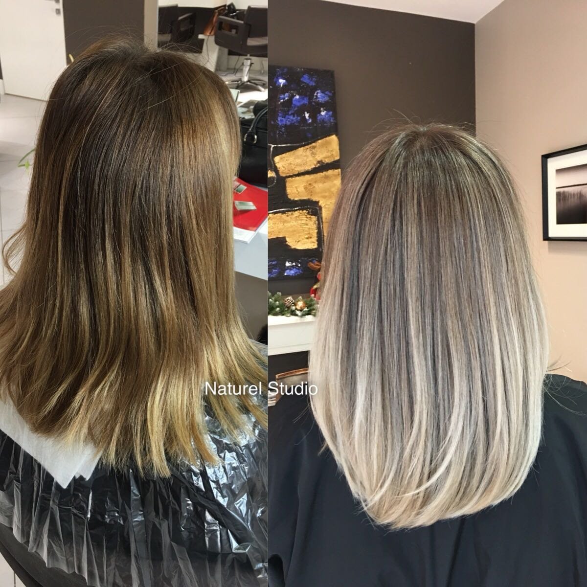 Мелирование волос до и после