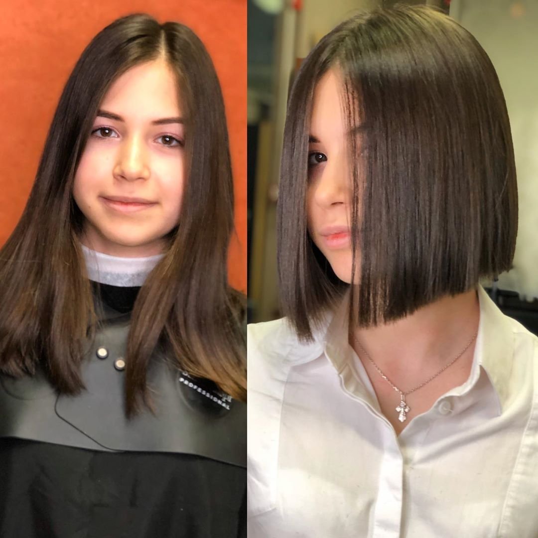 Стрижка шатуш на средние волосы с челкой