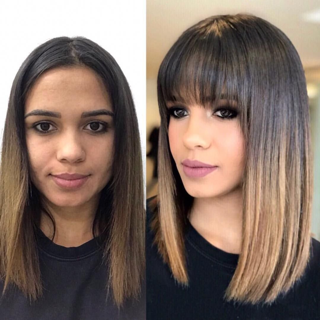 Стрижка прямой срез круглое лицо