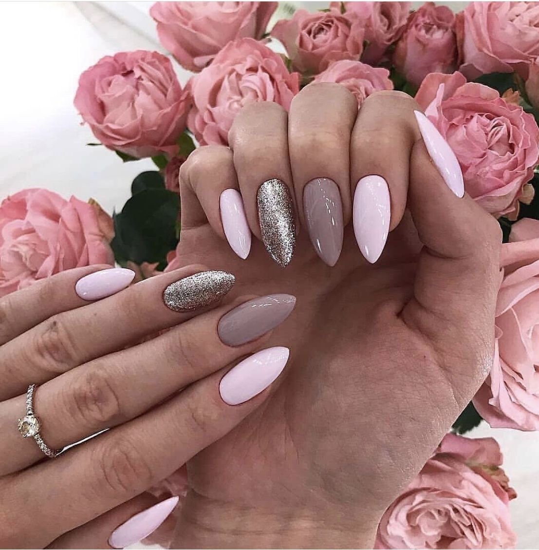 Маникюр на длинные ногти