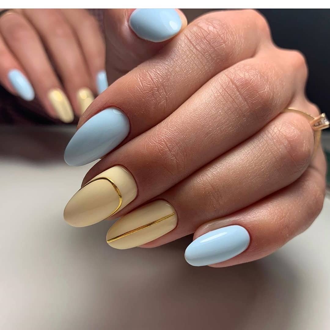 Маникюр на лето миндаль