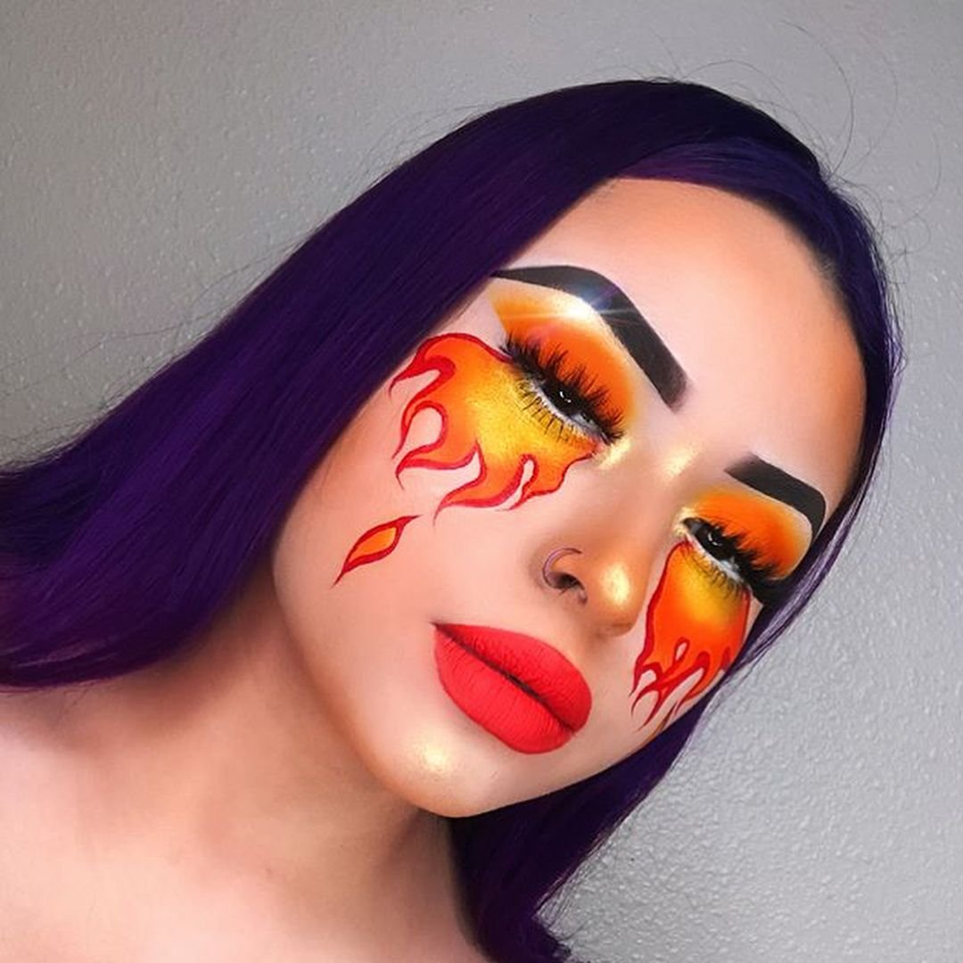 Макияж красками на лице