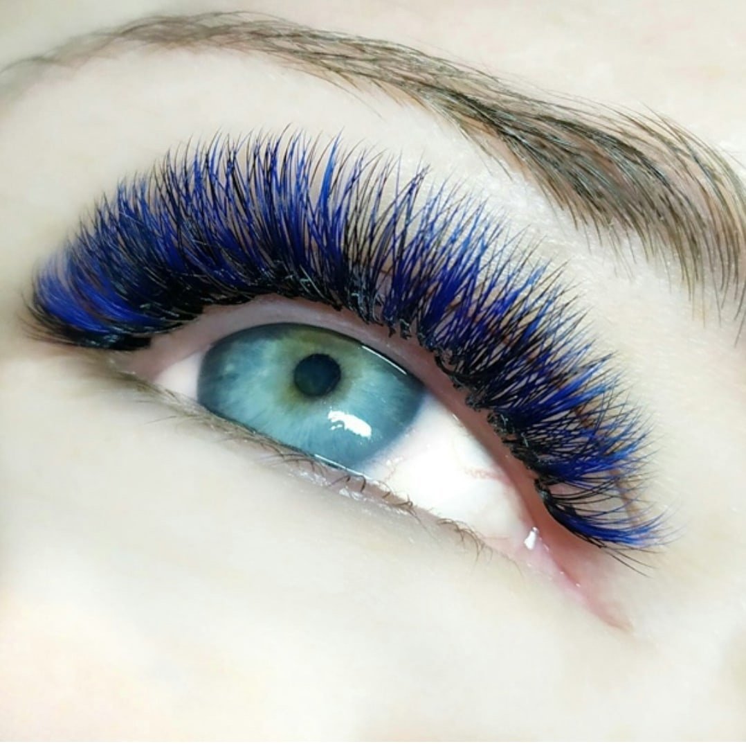 Ресницы наращивание эффекты цветные