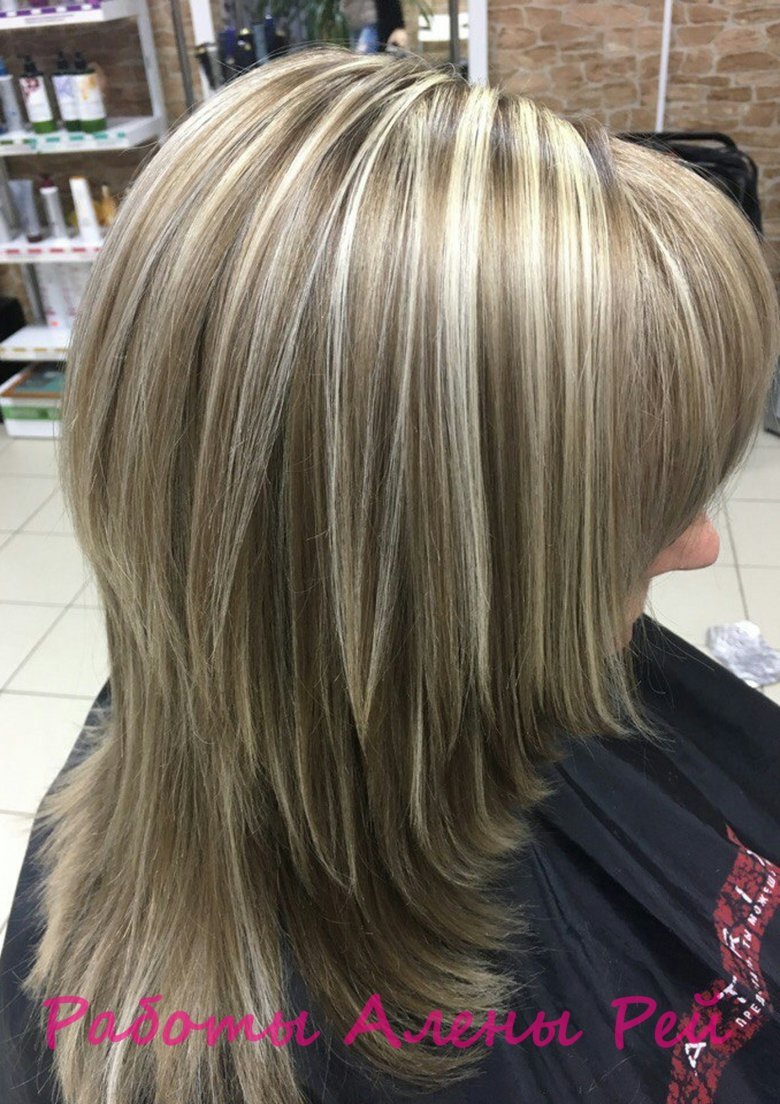 Стрижка Каскад 2022 на средние мелированные волосы