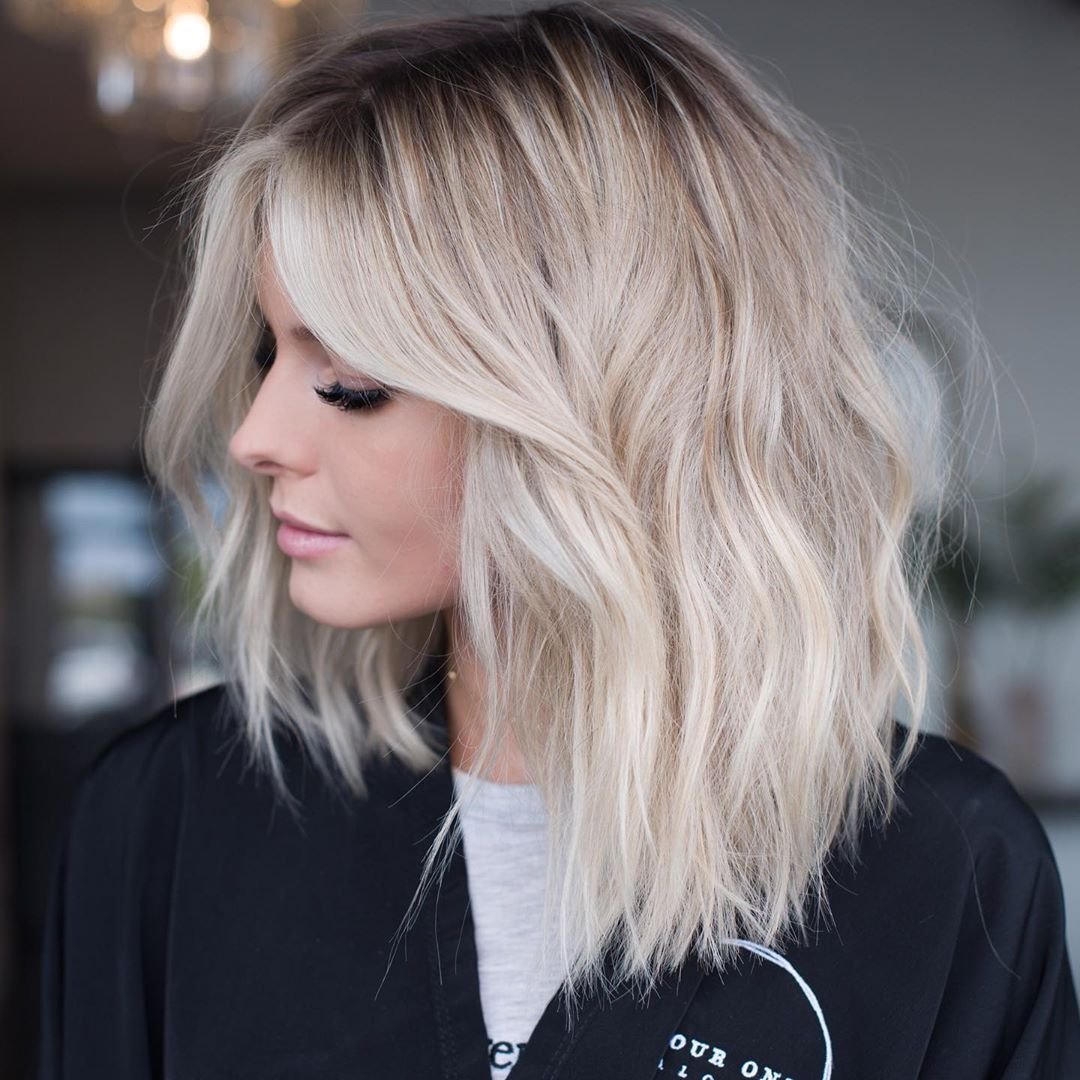 Блонд окрашивание на средние волосы