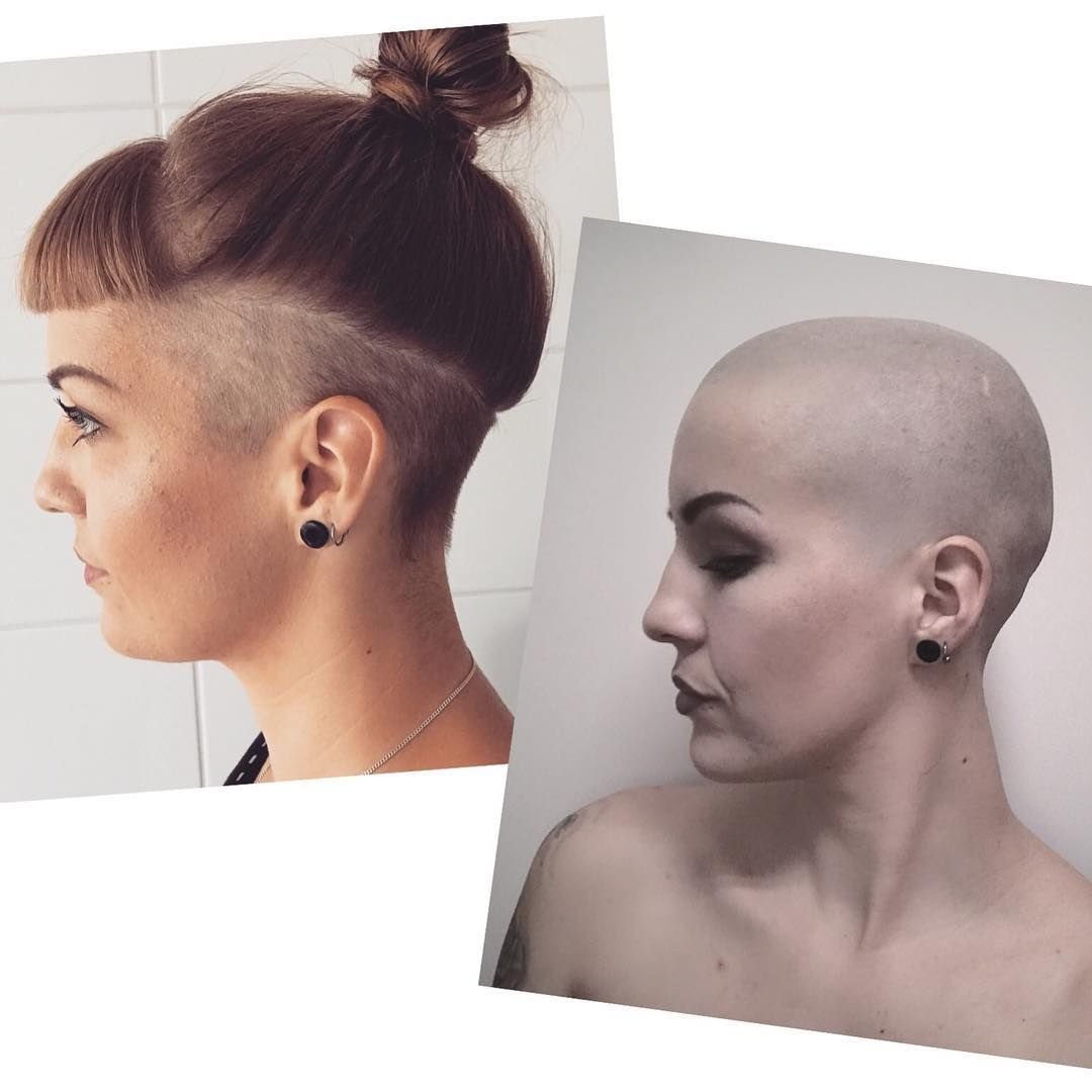 Стрижка женская наполовину выбритая