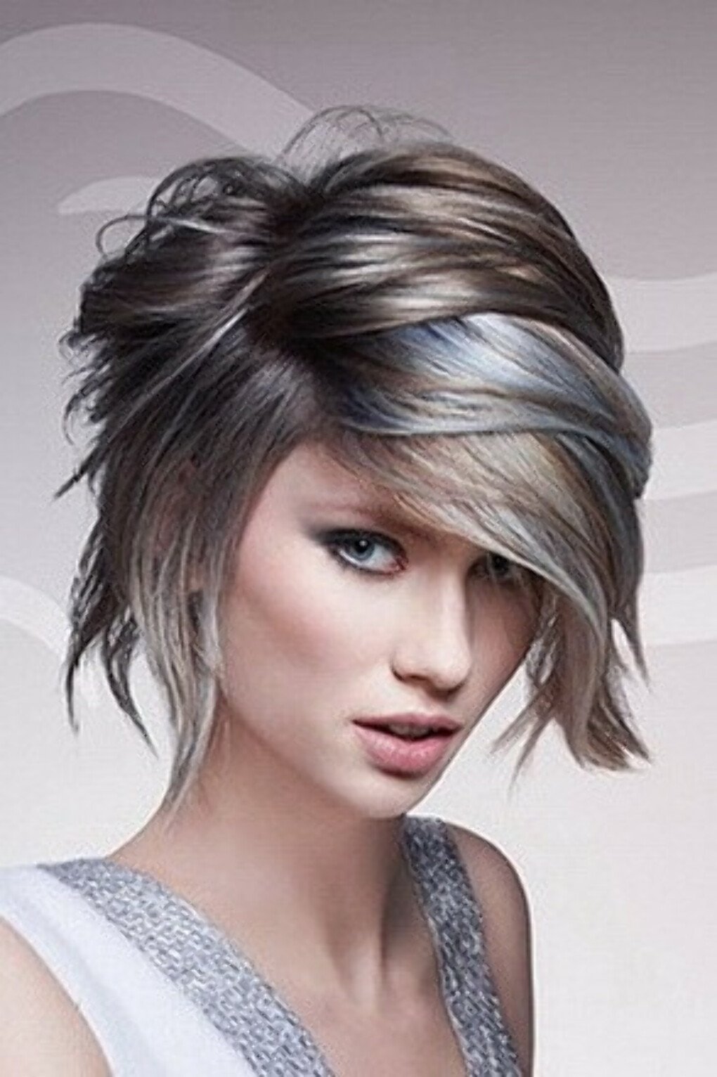 Мелирование на тёмные волосы короткие