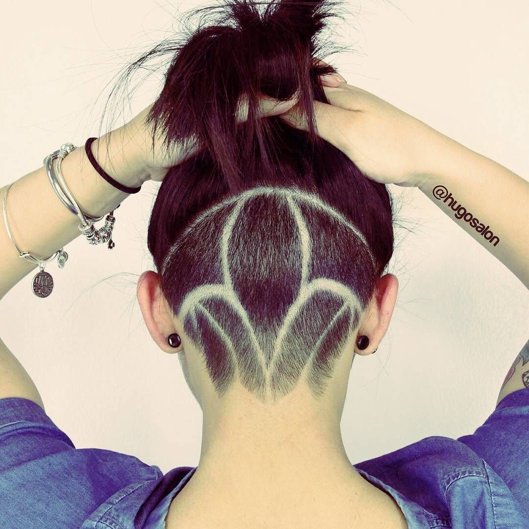 Рисунок на затылке выбритый у девушек