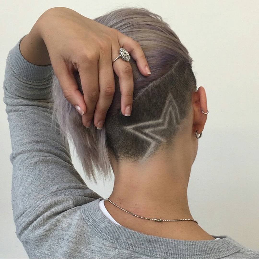 Причёски с выбритым затылком женские
