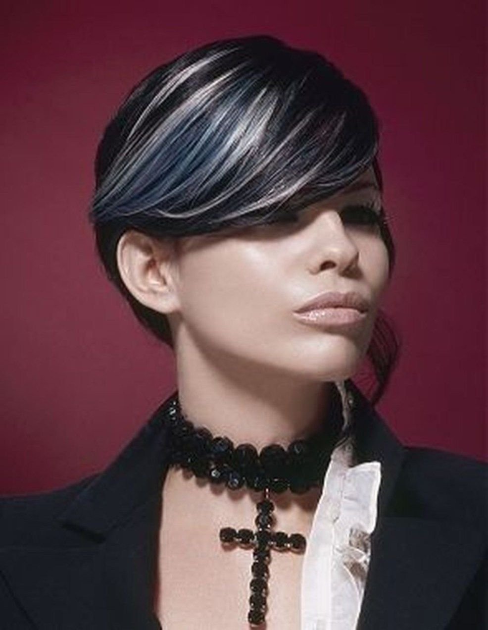 Черно белое мелирование на короткие волосы