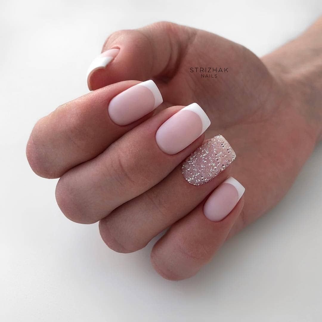 Свадебный маникюр для невесты квадратные