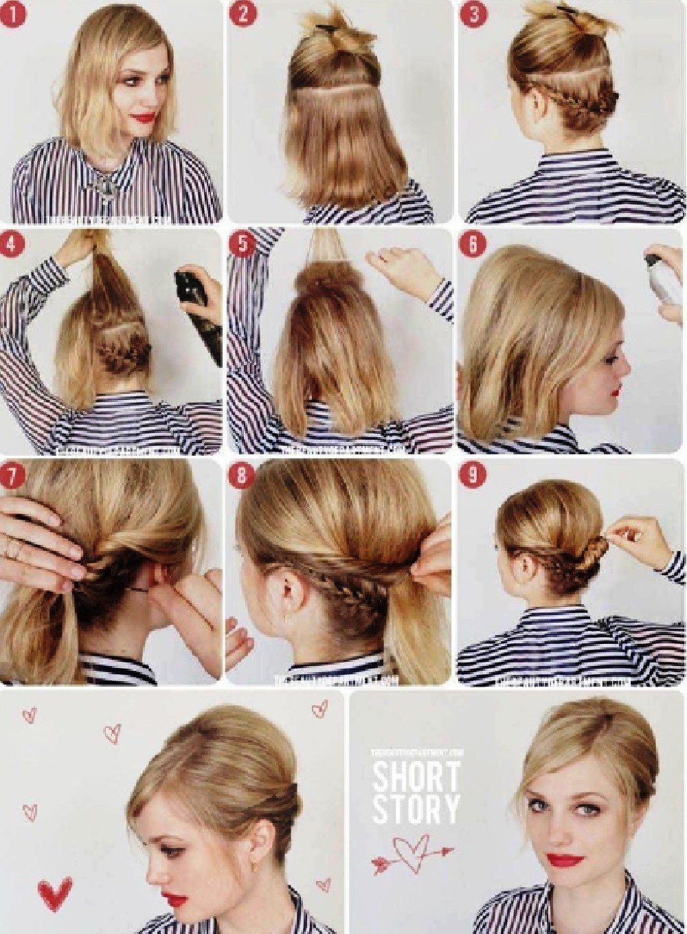 Легкие прически на короткие волосы