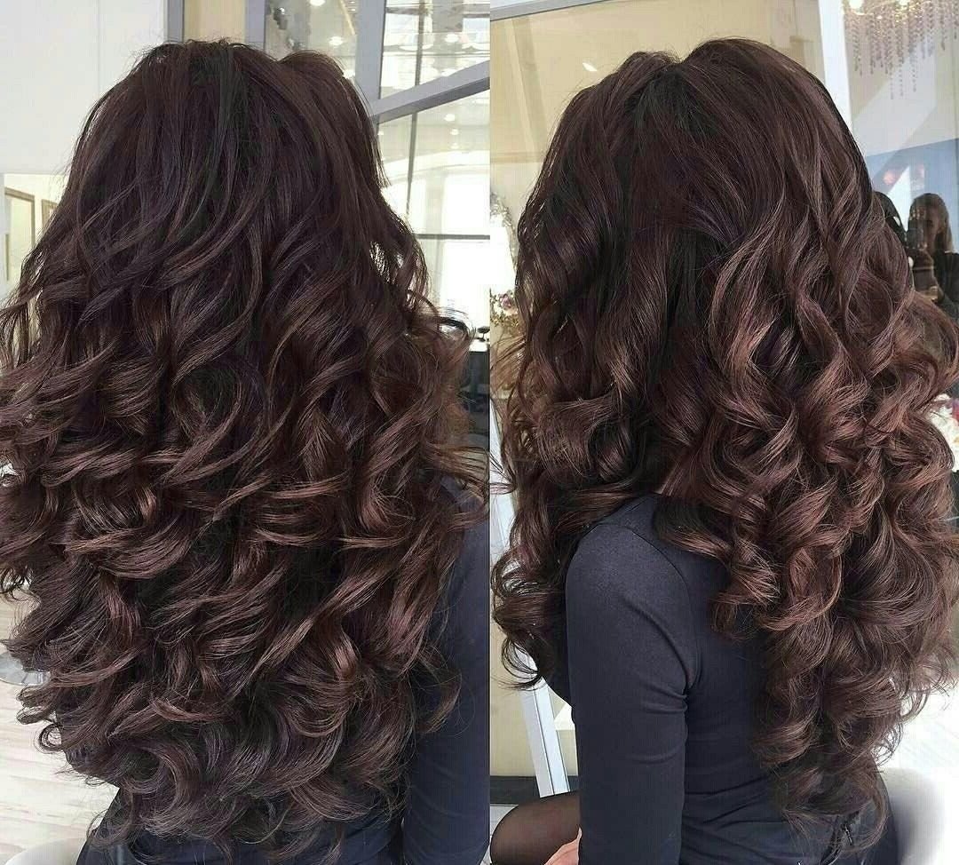 Крупные Локоны на длинные черные волосы