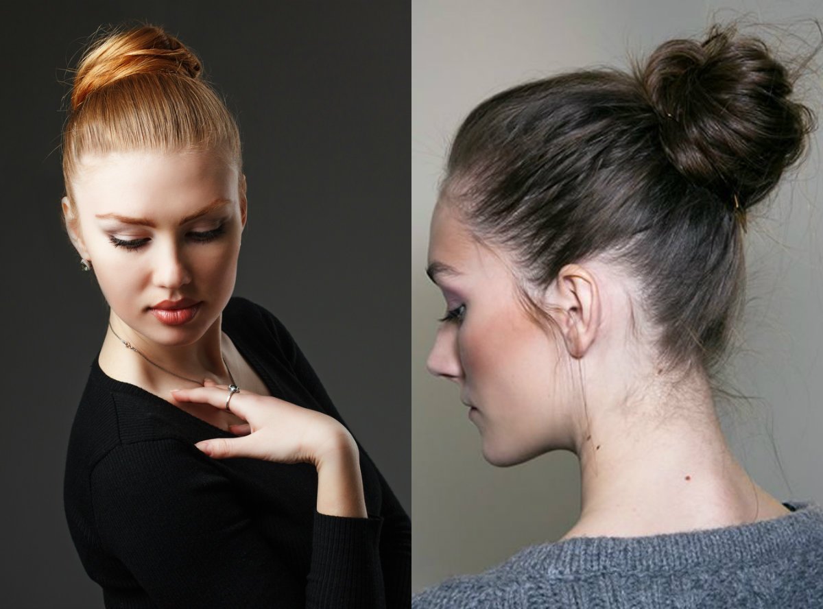 Пучок на макушке