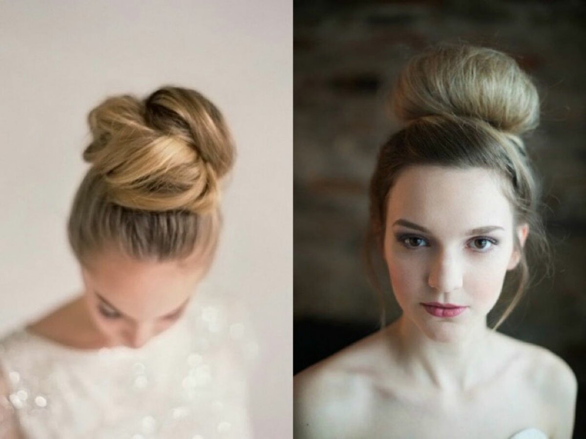 Прическа с бубликом на свадьбу