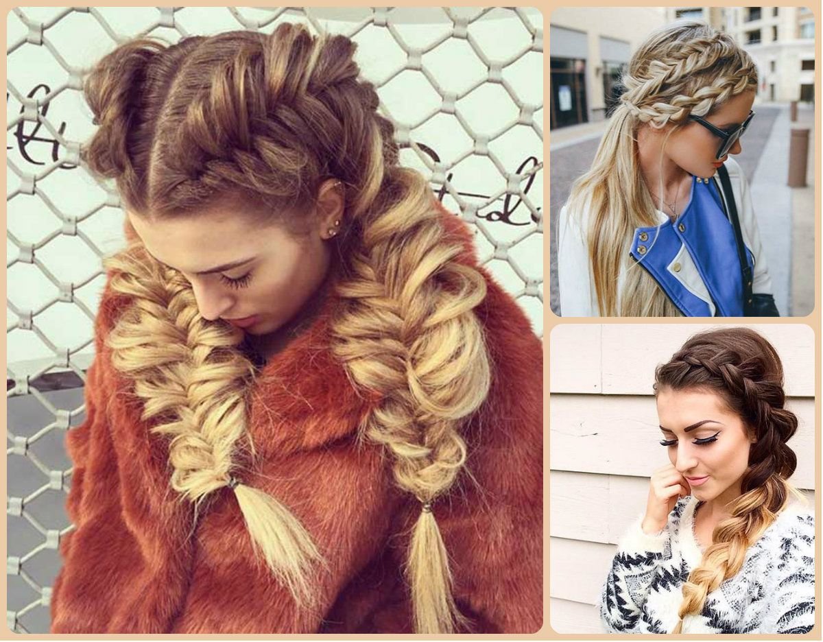 Прическа с объемной косой