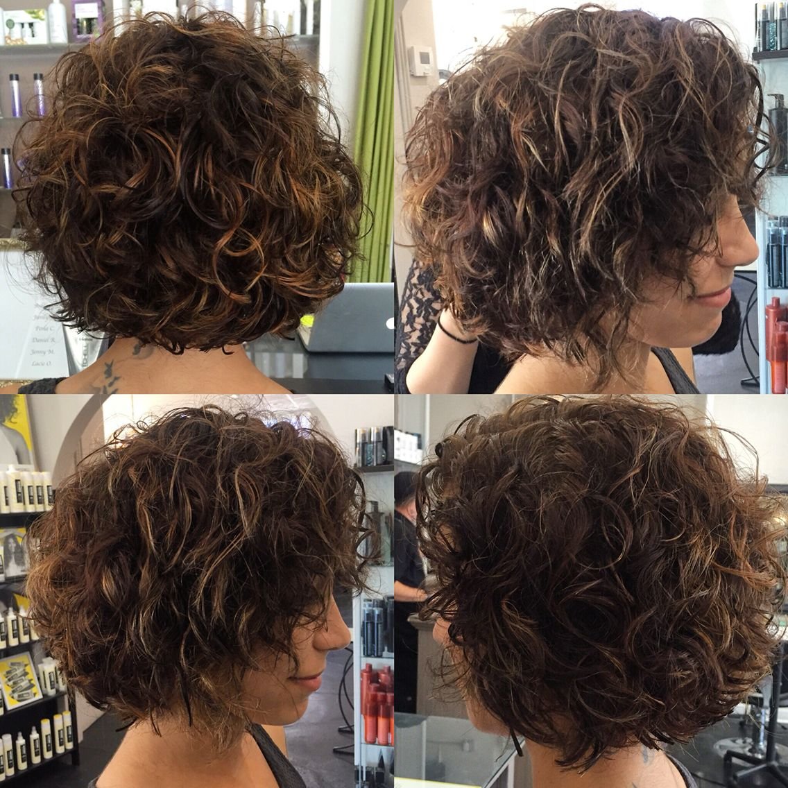 Легкая химическая завивка на каре