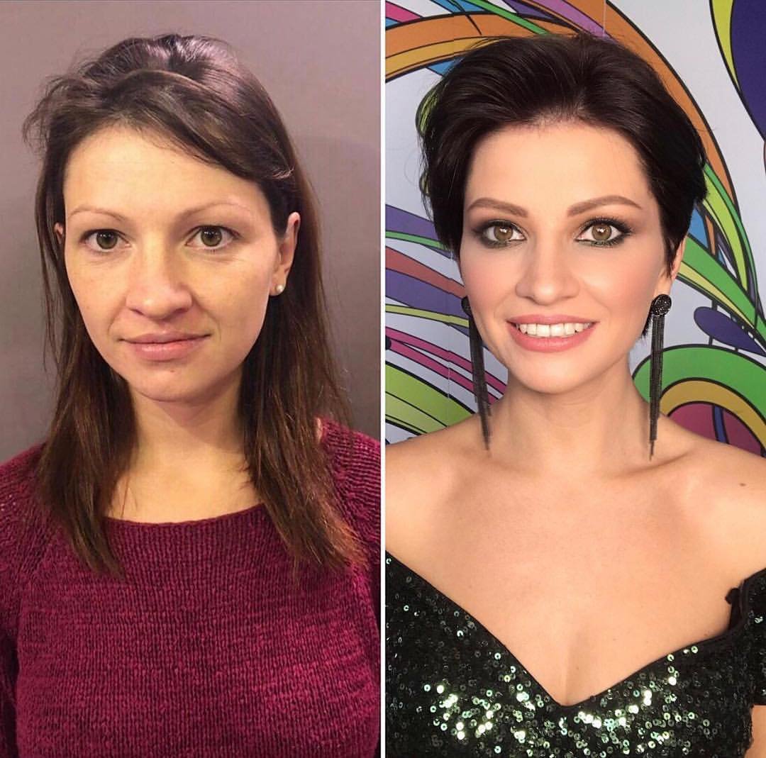 Стрижка до и после женская Преображение