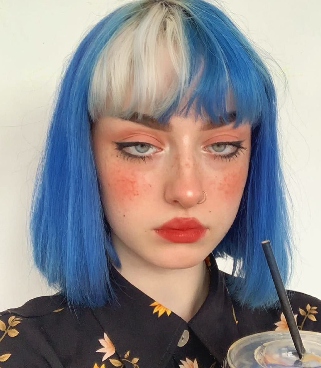 Сплит окрашивание с челкой