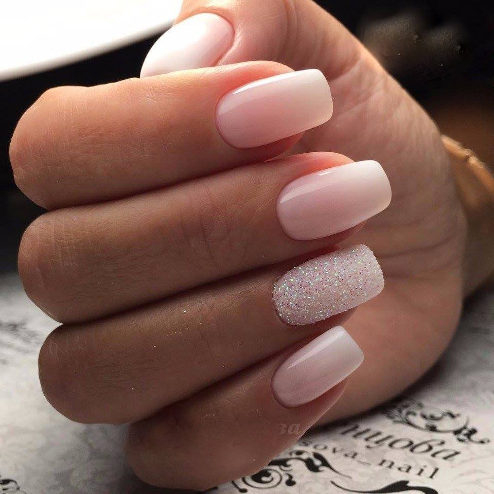 Маникюр омбре градиент нюд