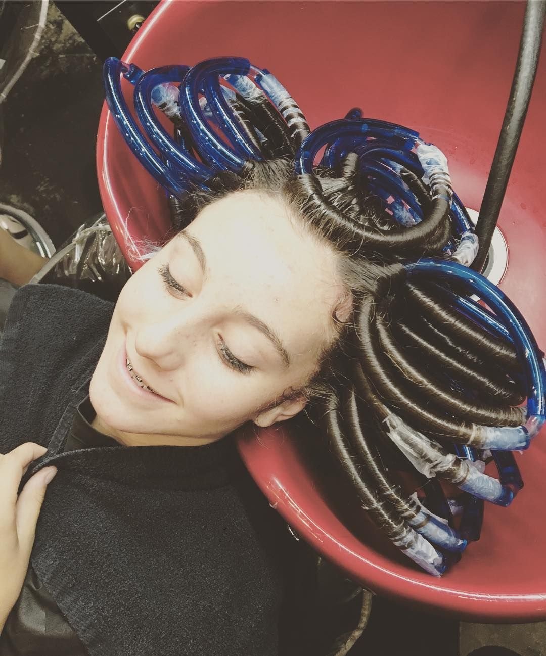 Афро кудри бигудями