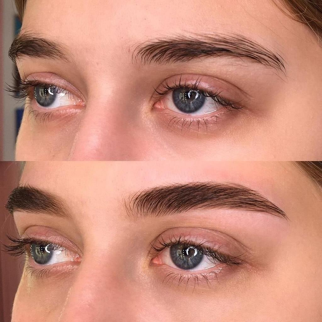 Тонкий волос брови