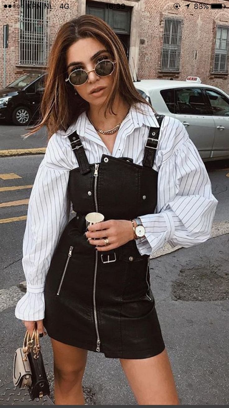 Кожаное платье пиджак