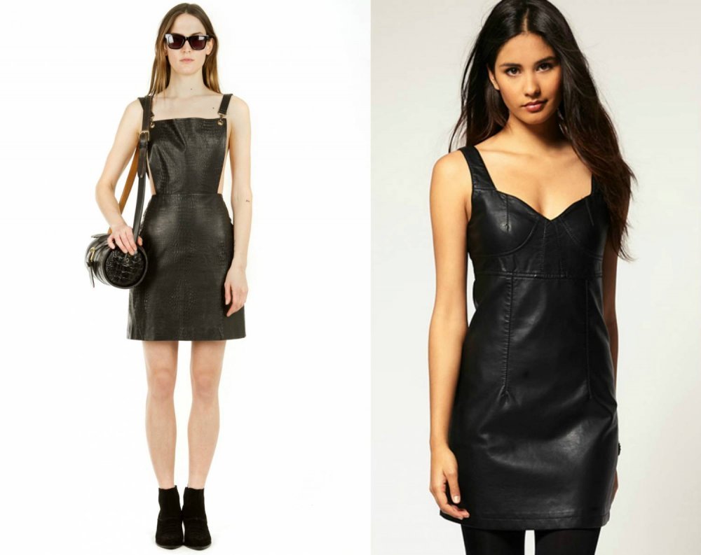 Нарядный образ с кожаным сарафаном