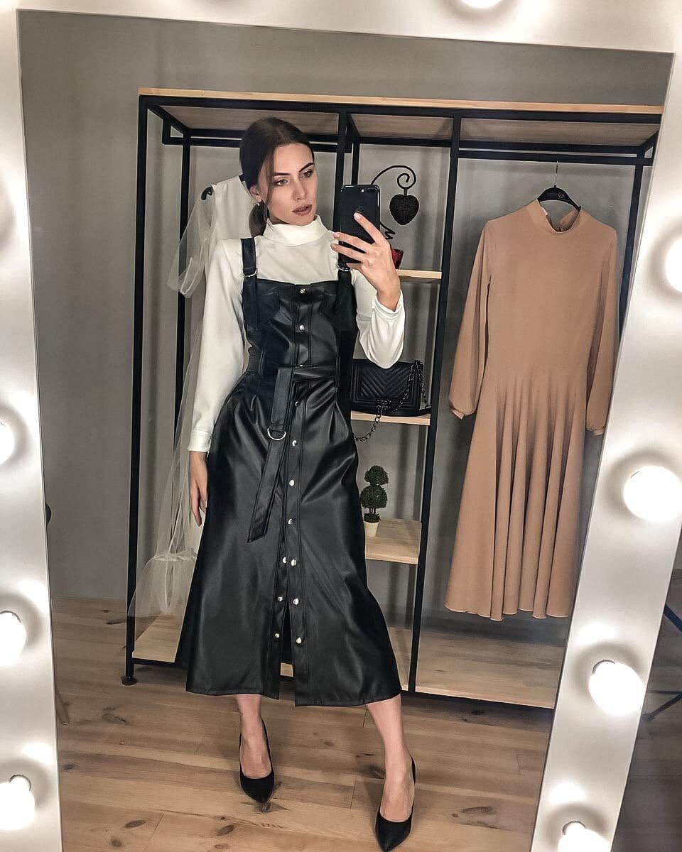 Сарафан из экокожи