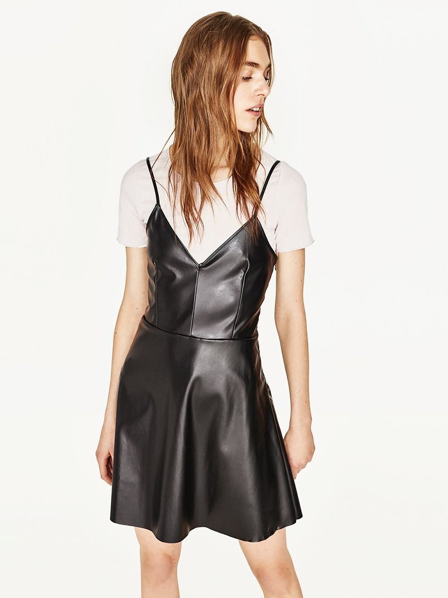 Стильные кожаные платья