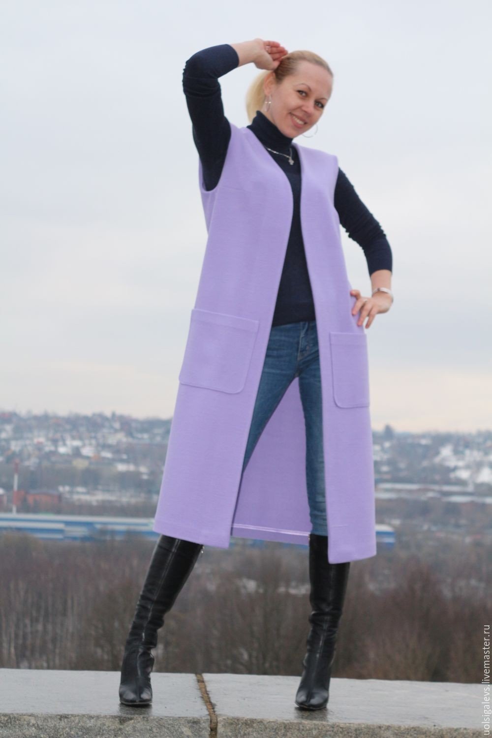 Жилет женский удлиненный