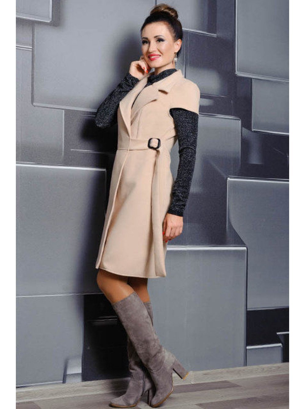 Кашемировый жилет с мехом