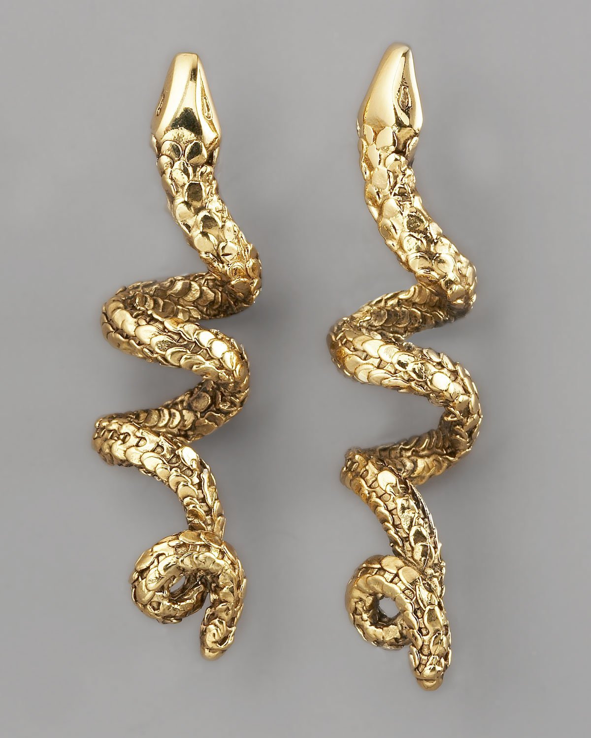 Серьги змея золото