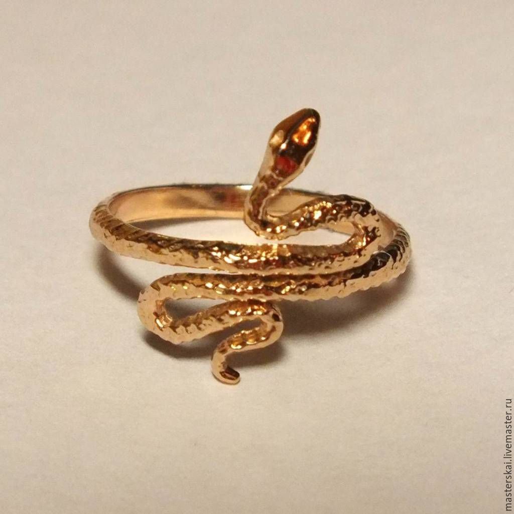 Кольцо змея Адрия Голд
