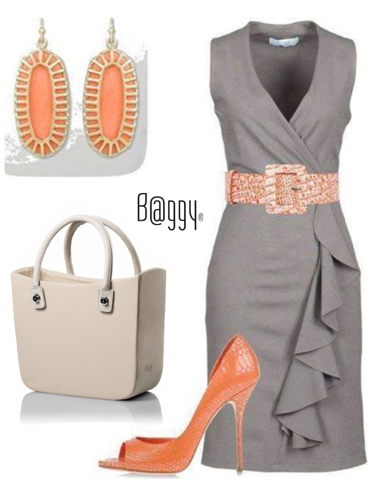 Аксессуары к серому платью