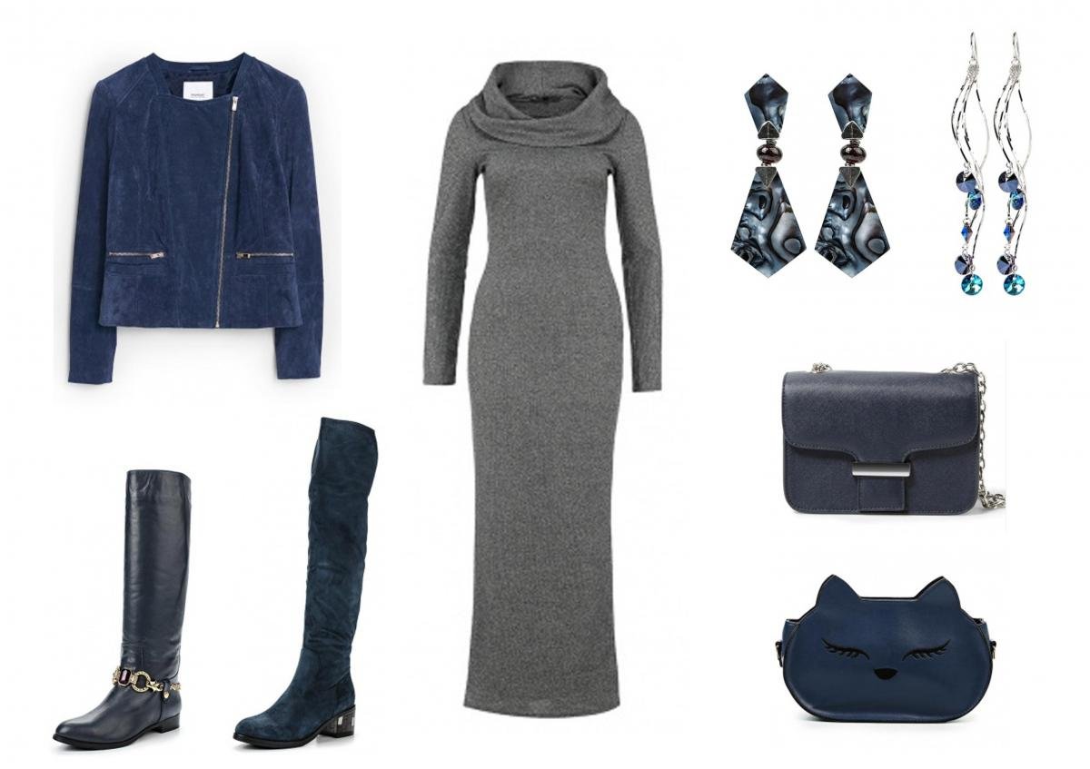 Аксессуары к серому платью