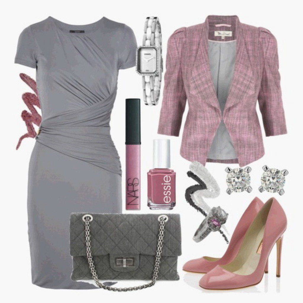 Аксессуары к серому платью