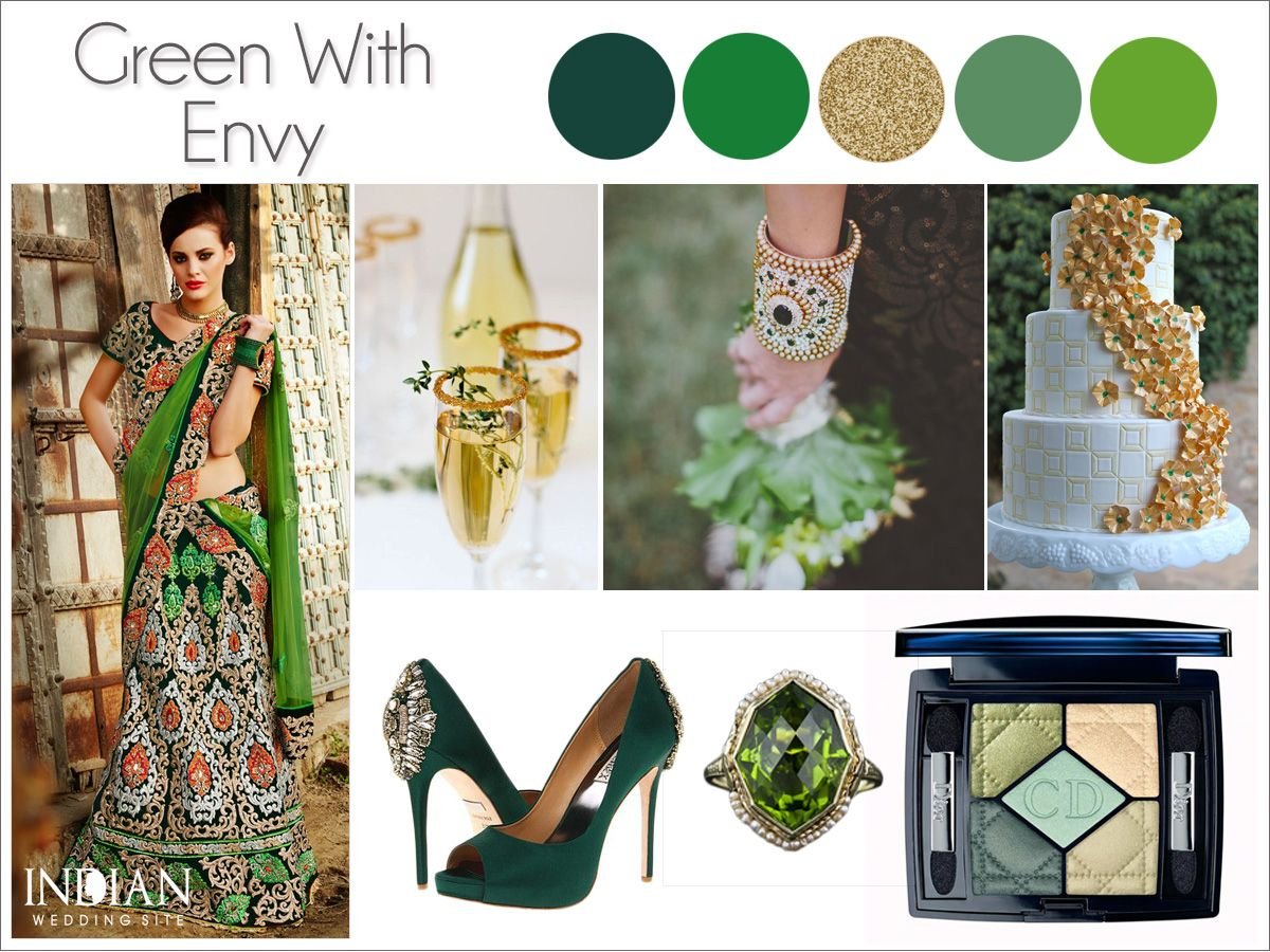 Сочетание зеленого с золотом