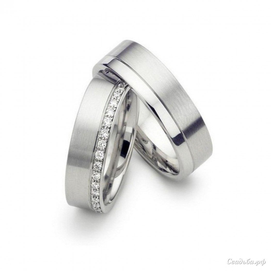 Обручальные кольца белое золото