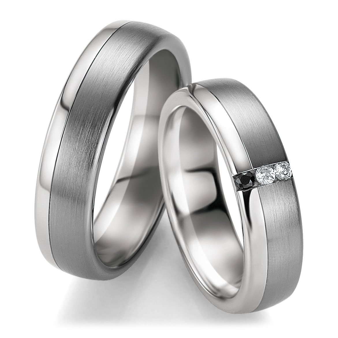 Обручальные кольца из белого золота парные