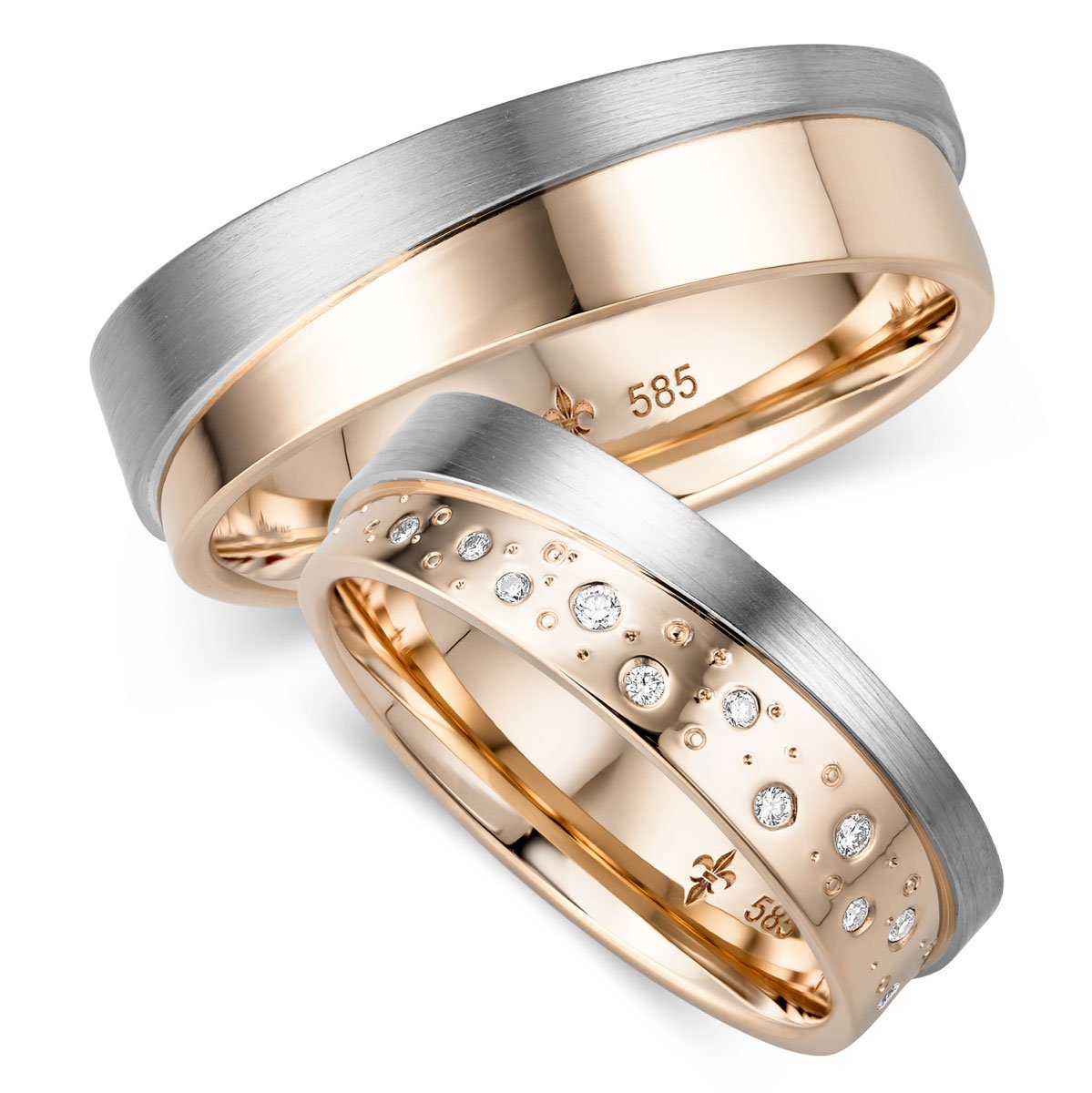 Обручальные кольца золото с платиной