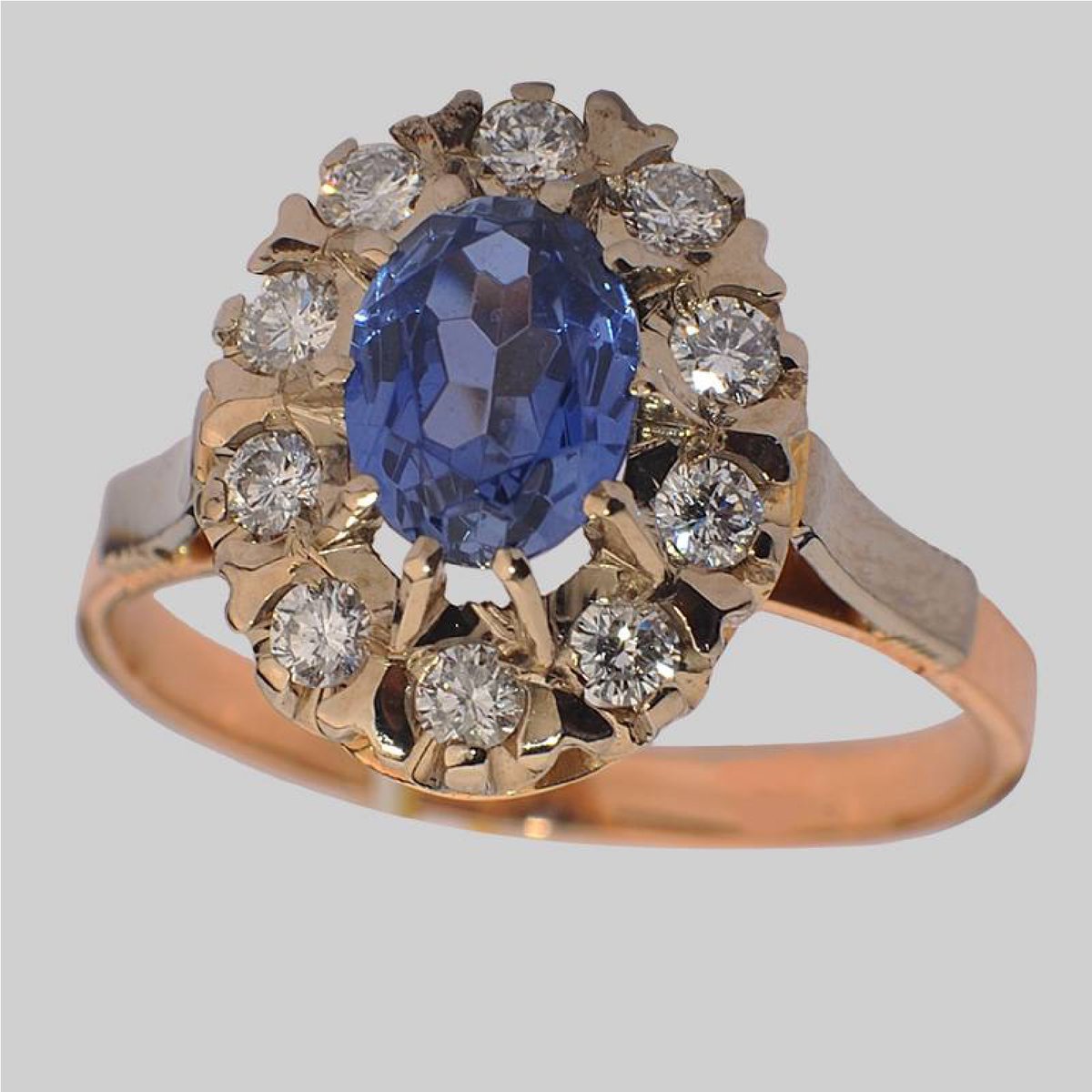 Сапфир комплект бахча с бриллиантами