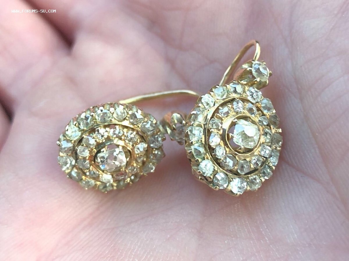 Серьги с алмазами 56 пробы